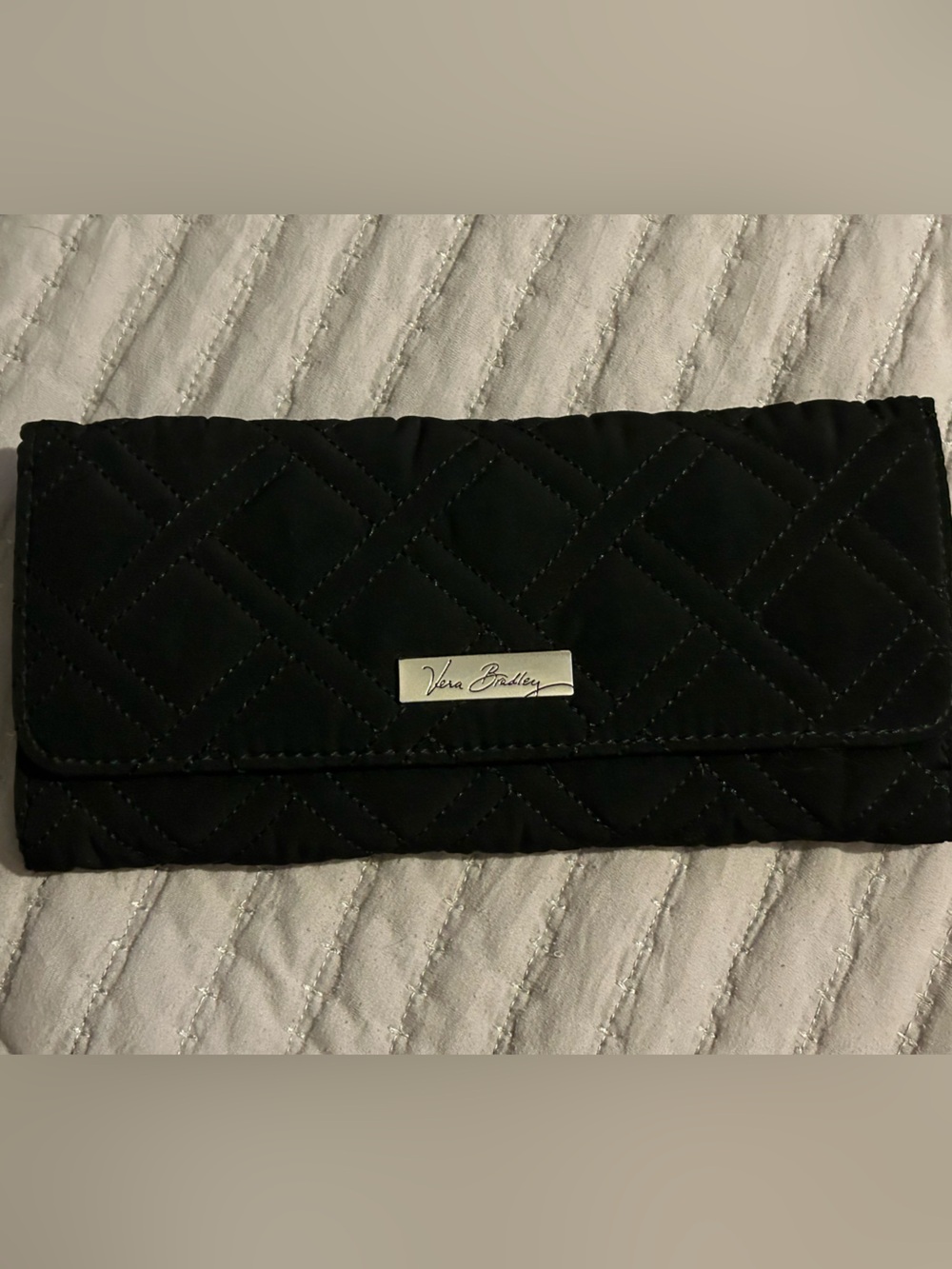 Vera Bradley Black Quilted Soft Close Wallet
